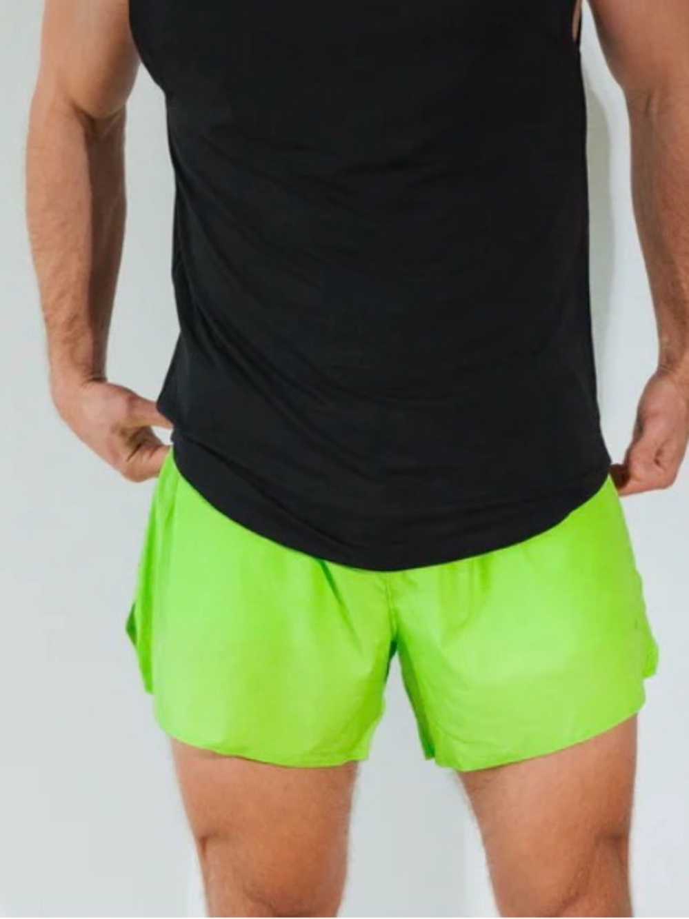 Men's Neon Green Performance Shorts #244